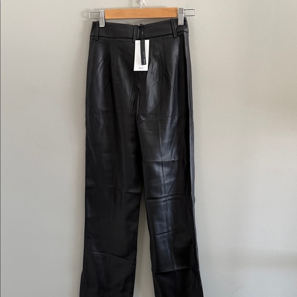 Mango Black Wide Leg Flare Pants with Ankle Slits - Picture 8 of 8
